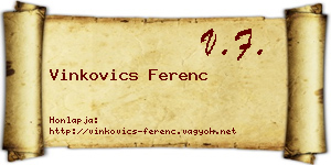 Vinkovics Ferenc névjegykártya